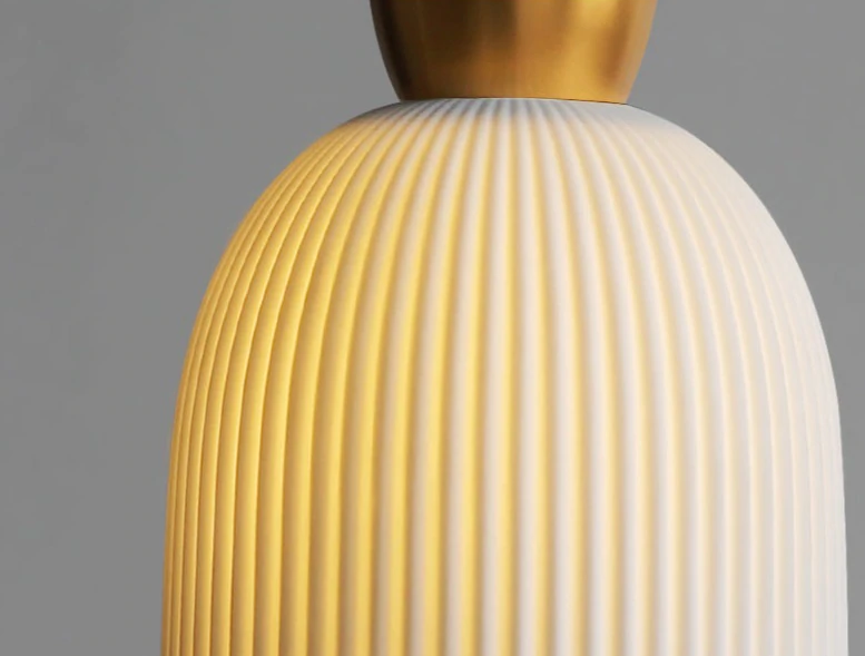 Geplooide keramische hanglamp
