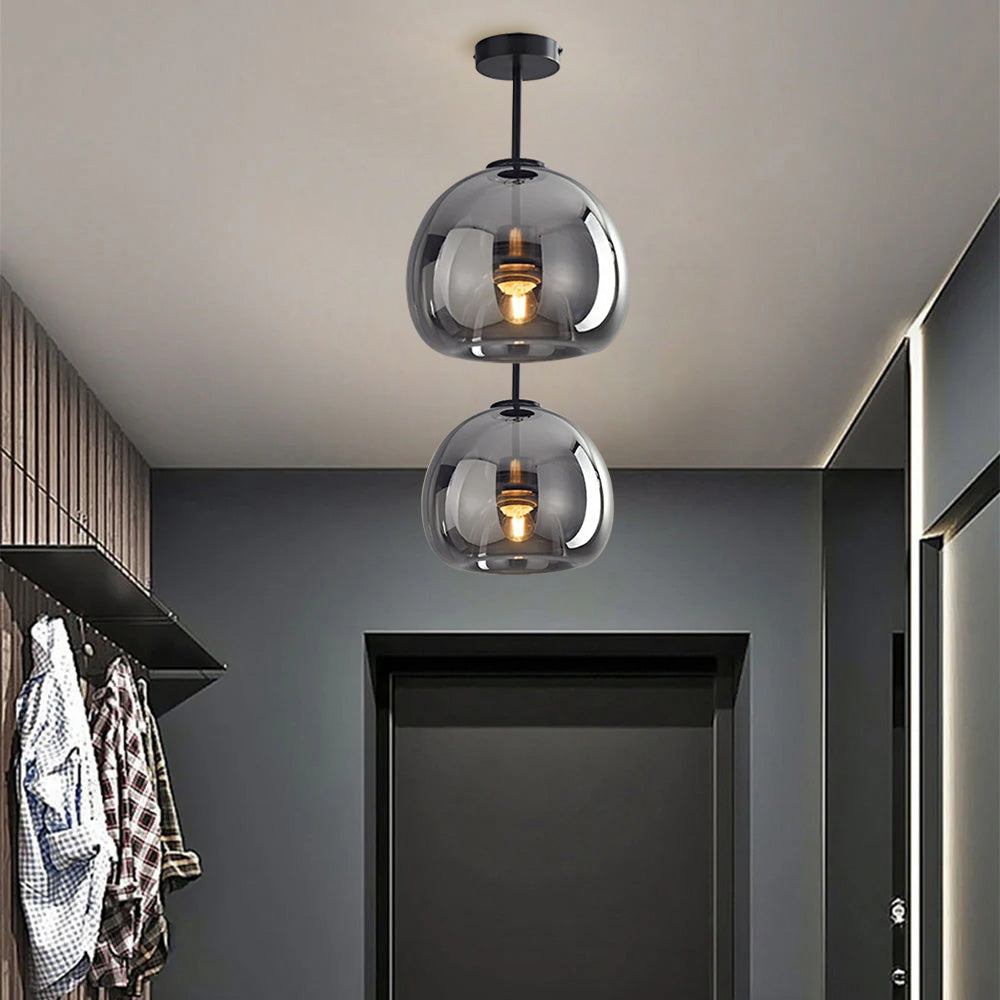 Glazen retro plafondlamp