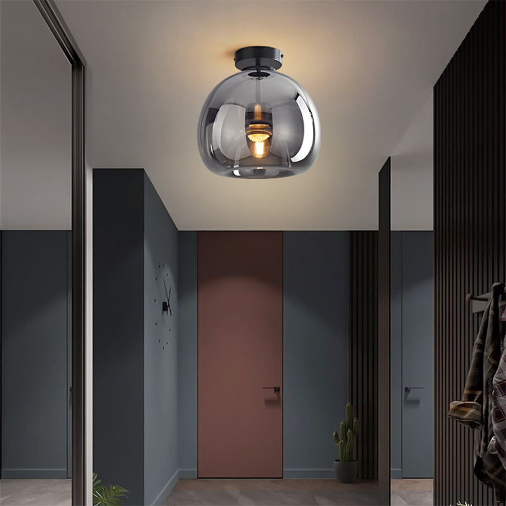 Glazen retro plafondlamp
