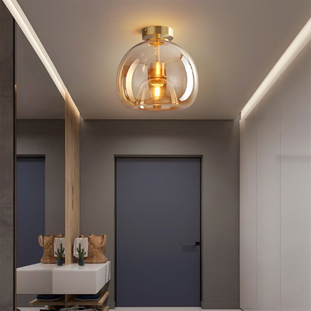 Glazen retro plafondlamp