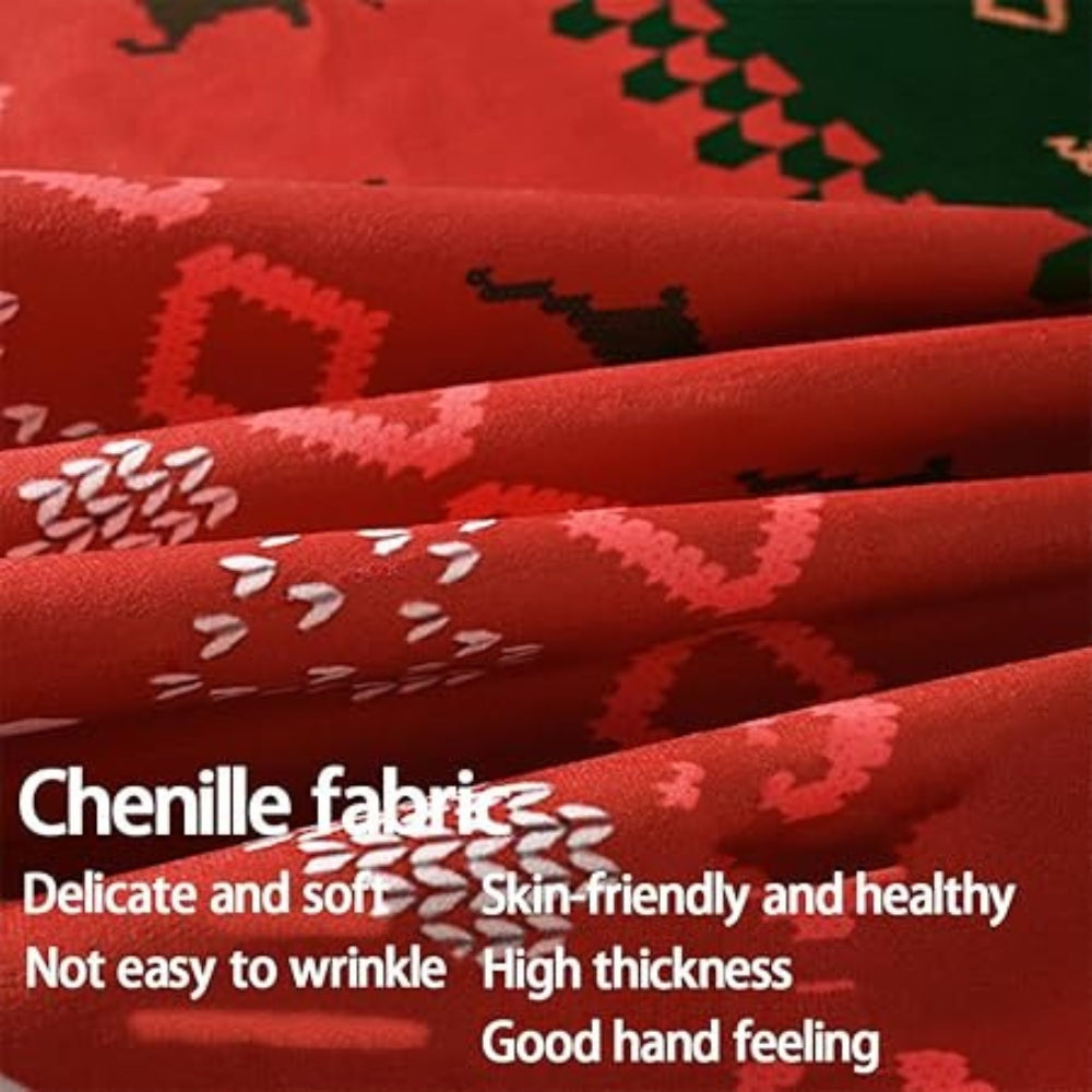 Chenille klassiek geruit tafelkleed