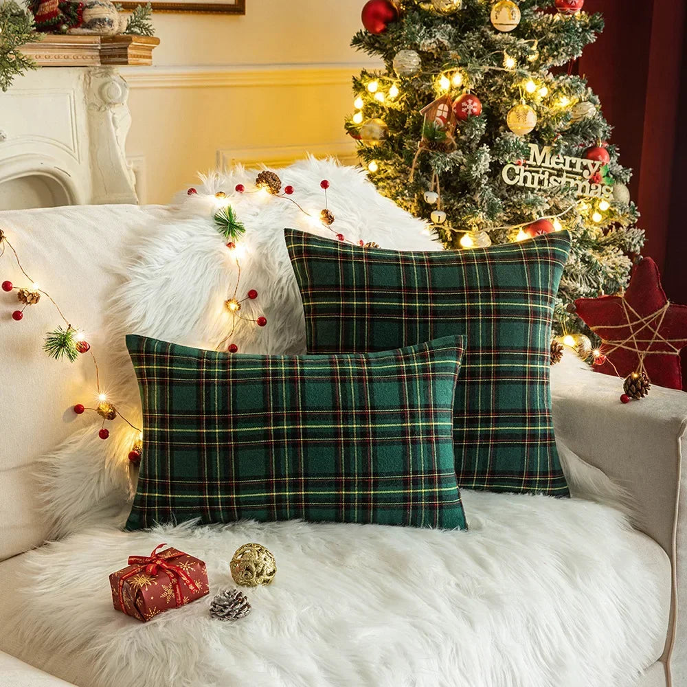 Kerst Plaid Kussenhoes met Sneeuwvlokmotief