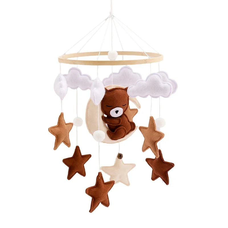 Houten Baby Mobiel Met Vilten Beren