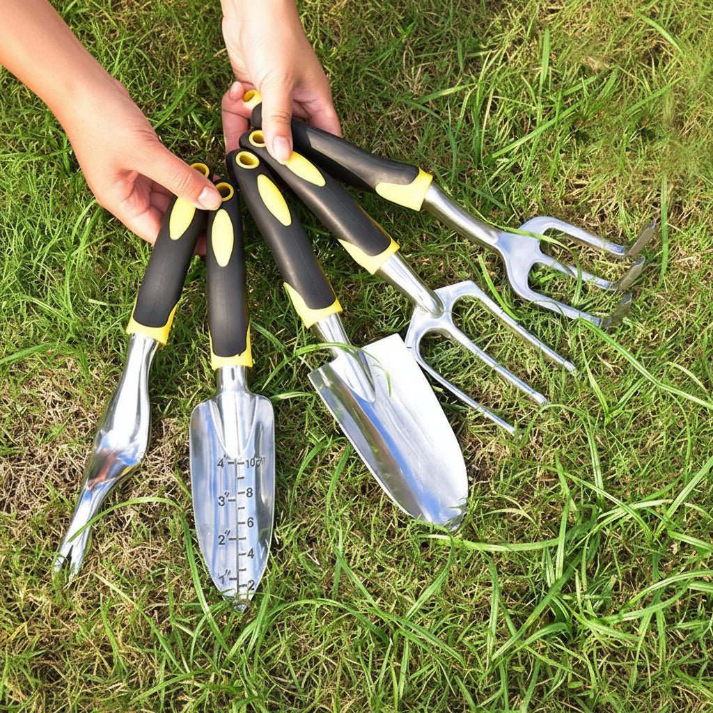 Ergonomische roestvrijstalen tuingereedschapsset
