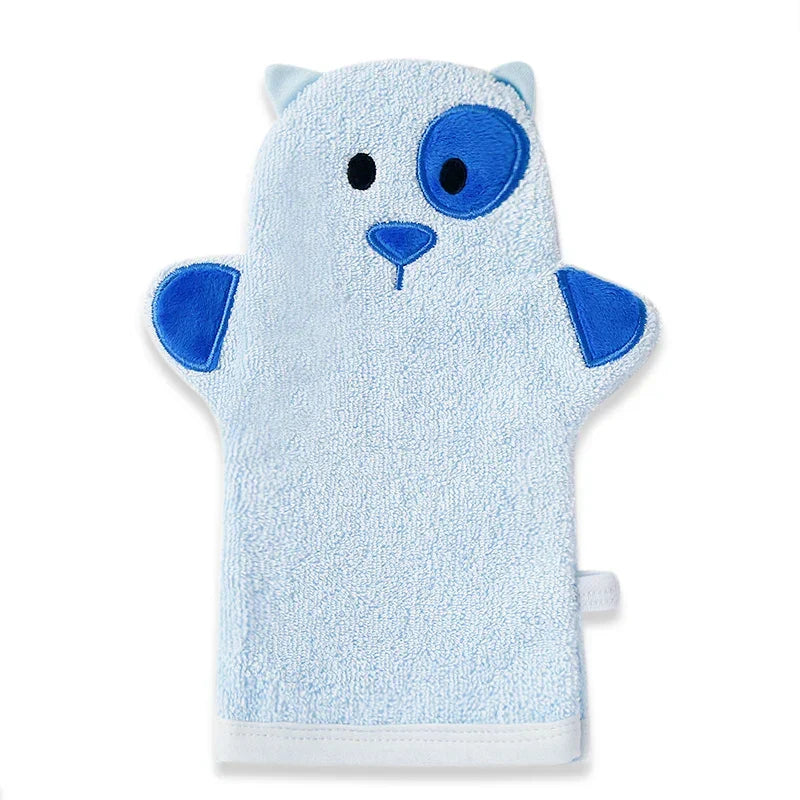 Zachte baby washhandschoen van katoen