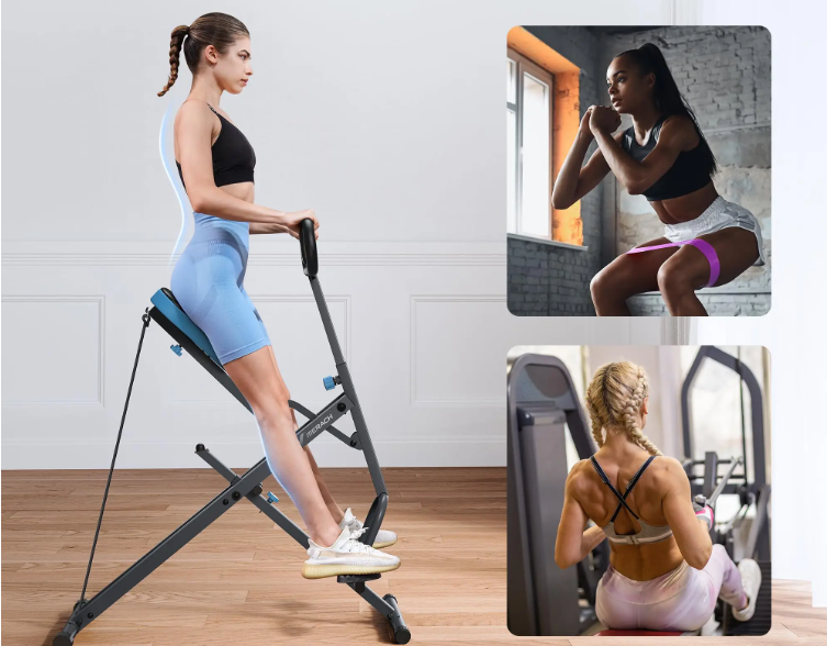 2-in-1 Opvouwbare Squat- en Roeimachine