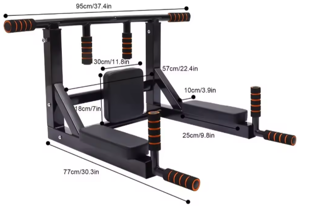 Multifunctioneel Wandmontage Pull-Up Bar Dip Station