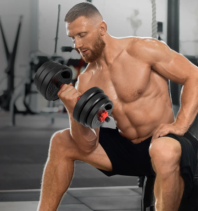 3-in-1 Verstelbare Dumbbell en Barbell Set 20 kg