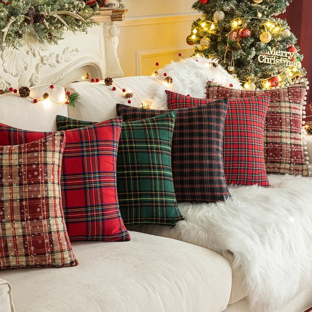 Kerst Plaid Kussenhoes met Sneeuwvlokmotief