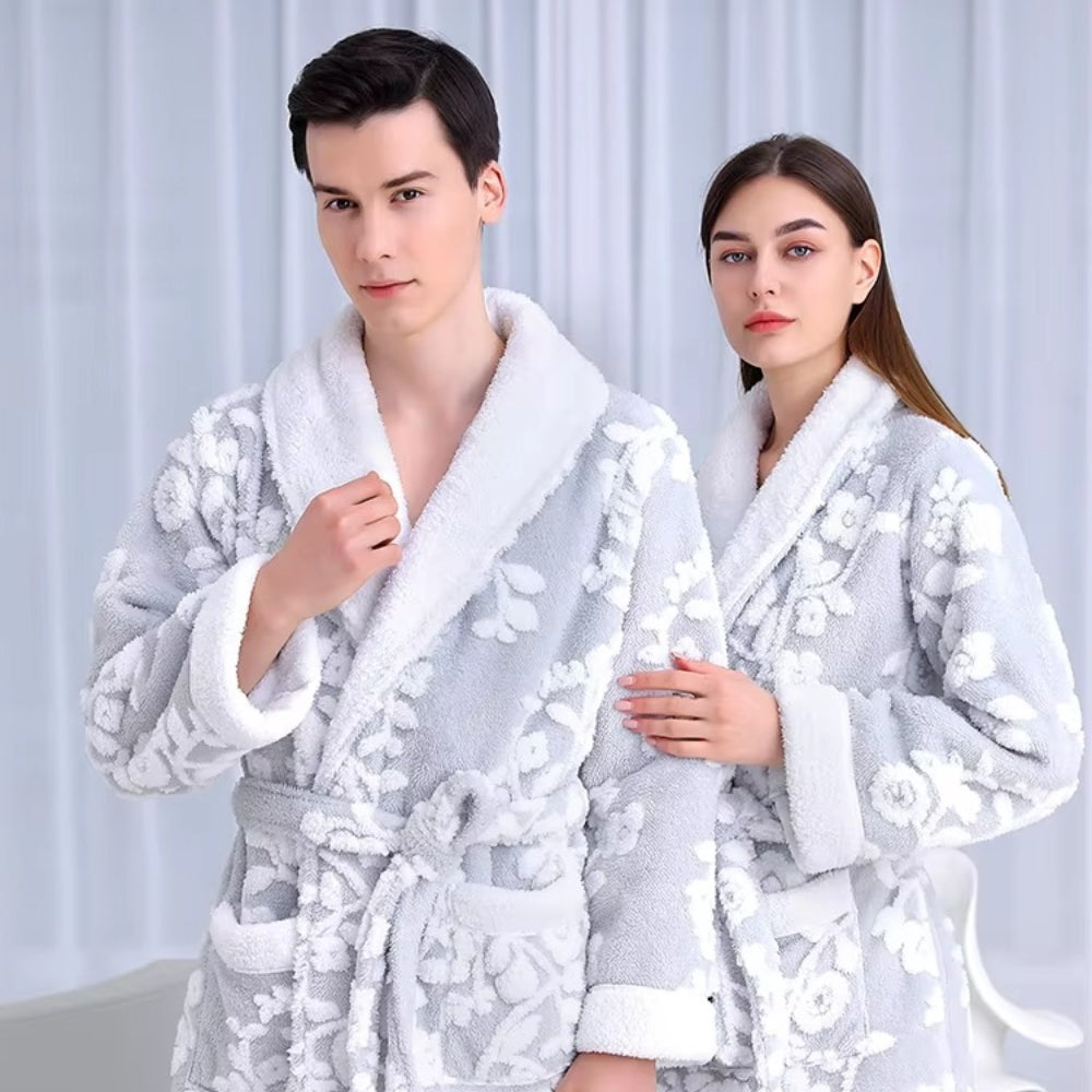 Elegante Jacquard Badjas met Dubbele Laag