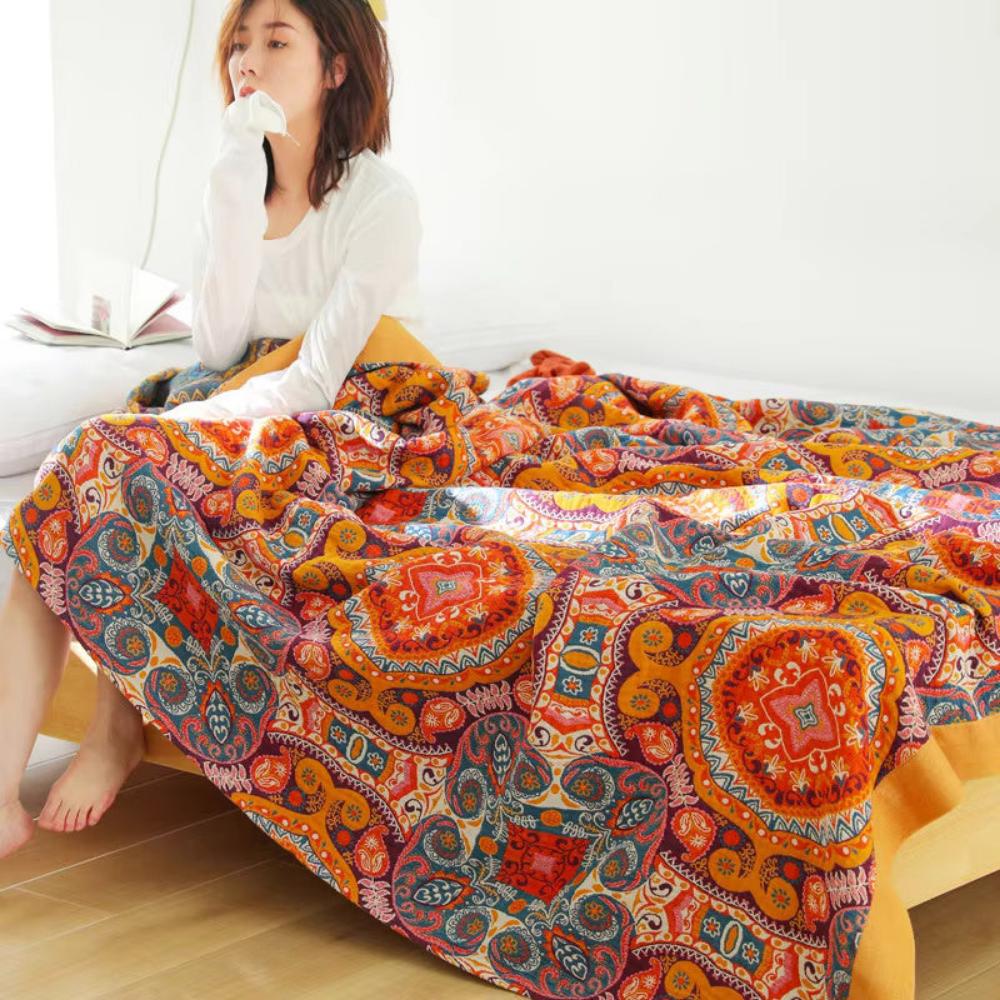 Boho omkeerbare katoenen deken