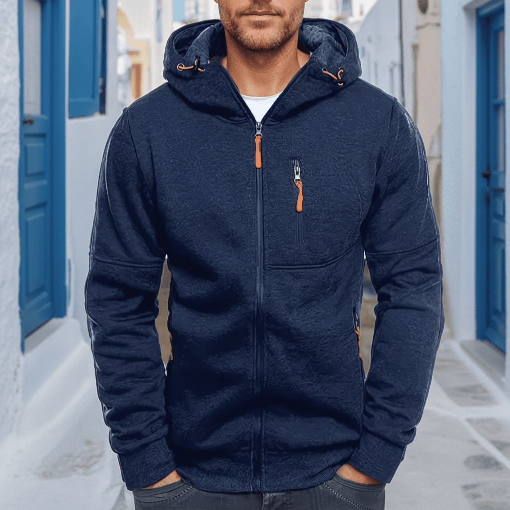 Fleece vest met capuchon en rits