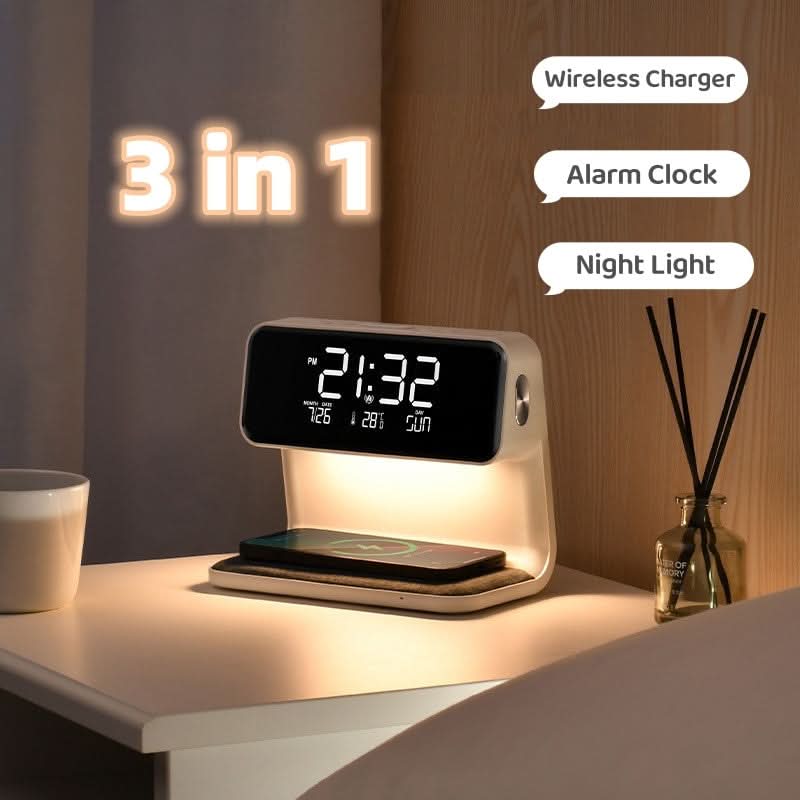 Dimbare nachtkastlamp met draadloze oplader