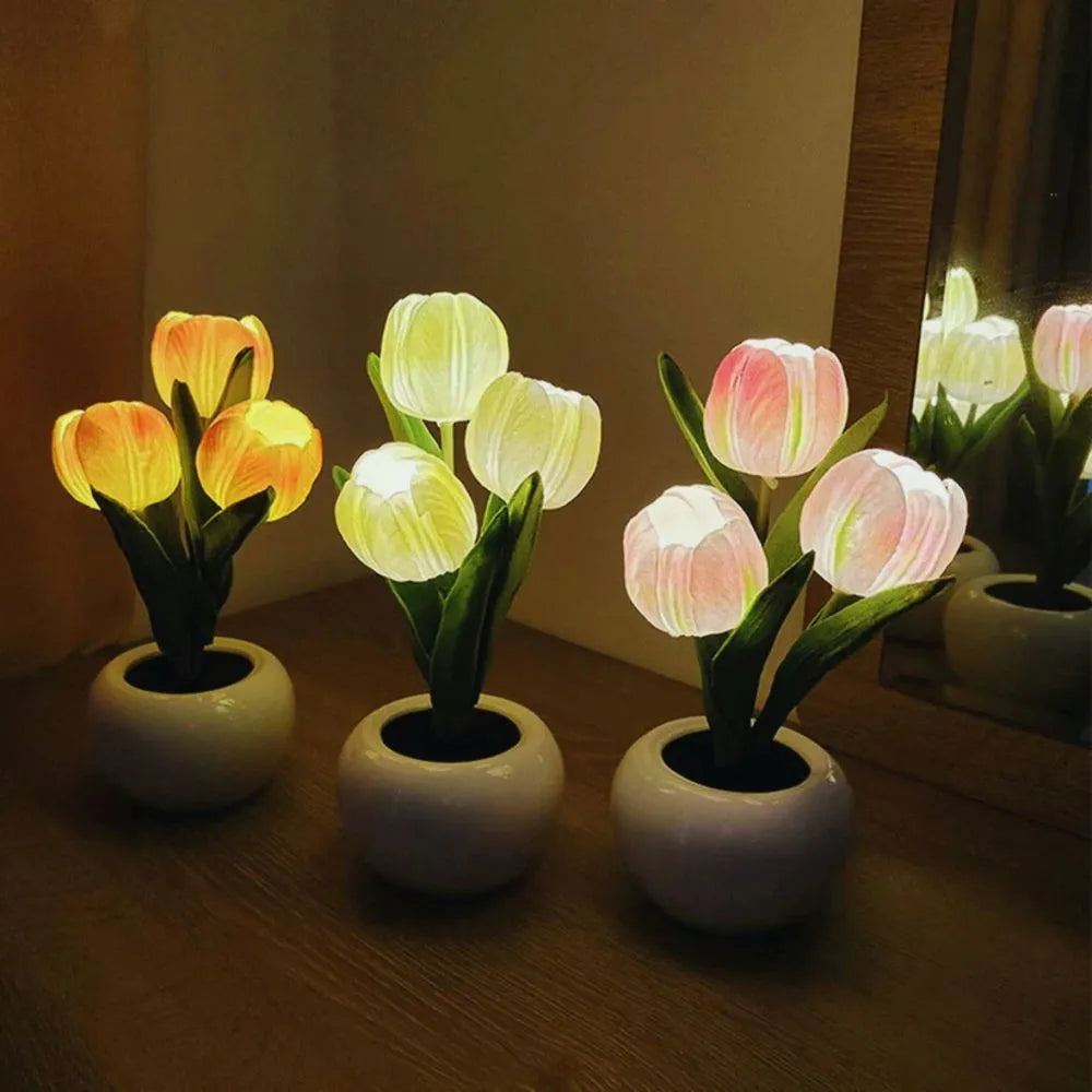 Tulpen Bloemlamp Met Warmwit Licht