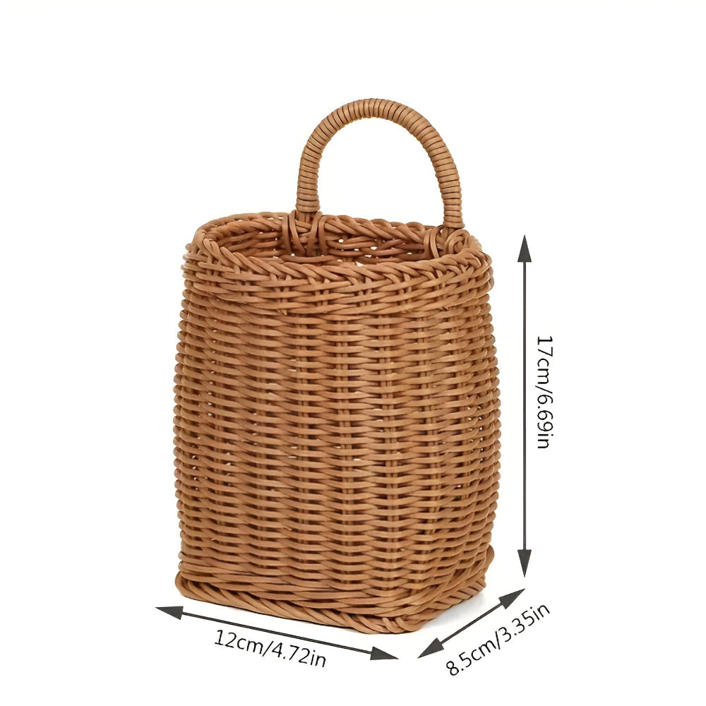 Geweven opbergmand met rotan look