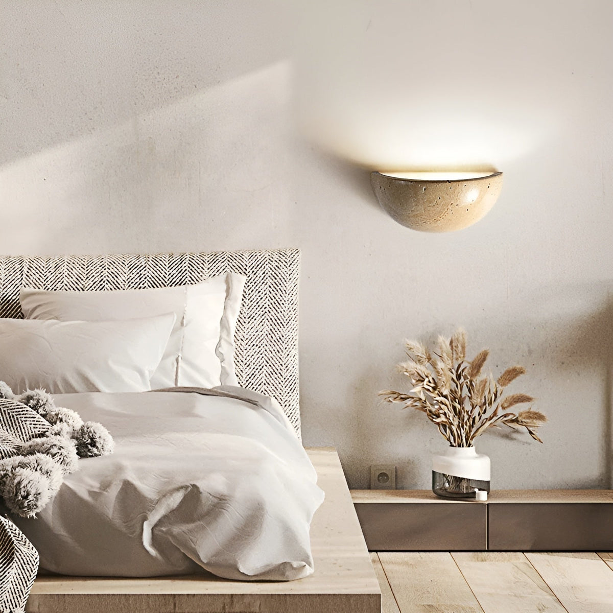 Halfronde LED Wandlamp Wabi-Sabi