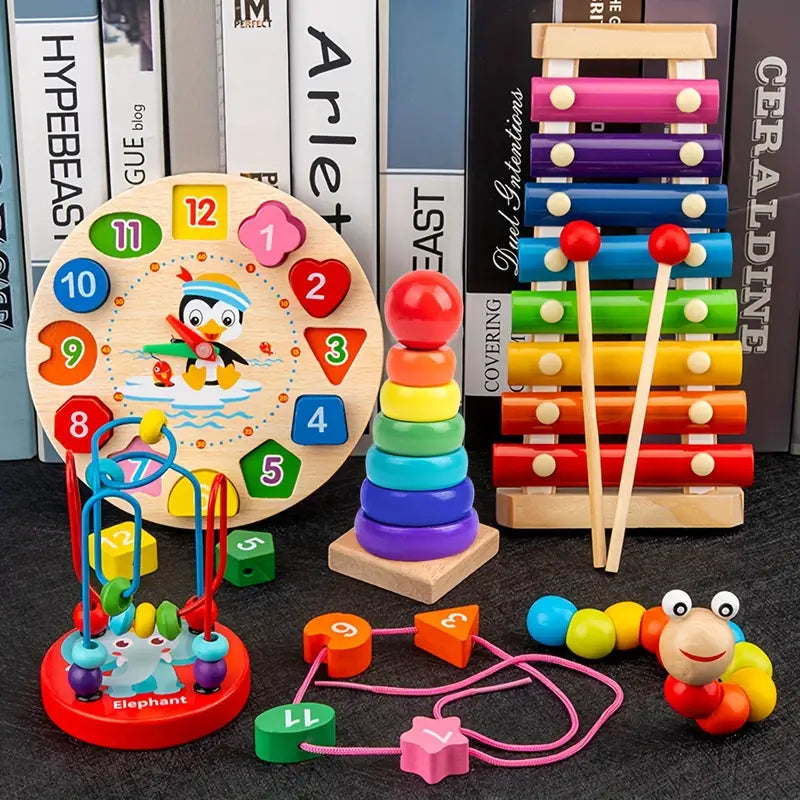 Montessori 5-in-1 houten speelset