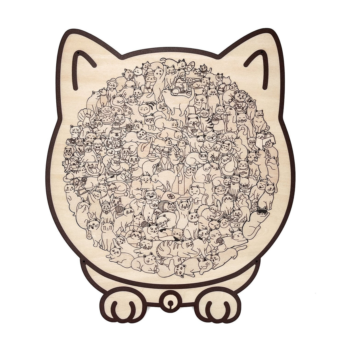Kattenvormige houten legpuzzel 135 stukjes