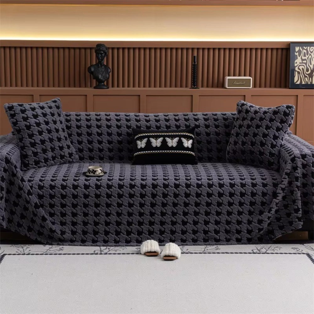 Houndstooth pluche bankhoes
