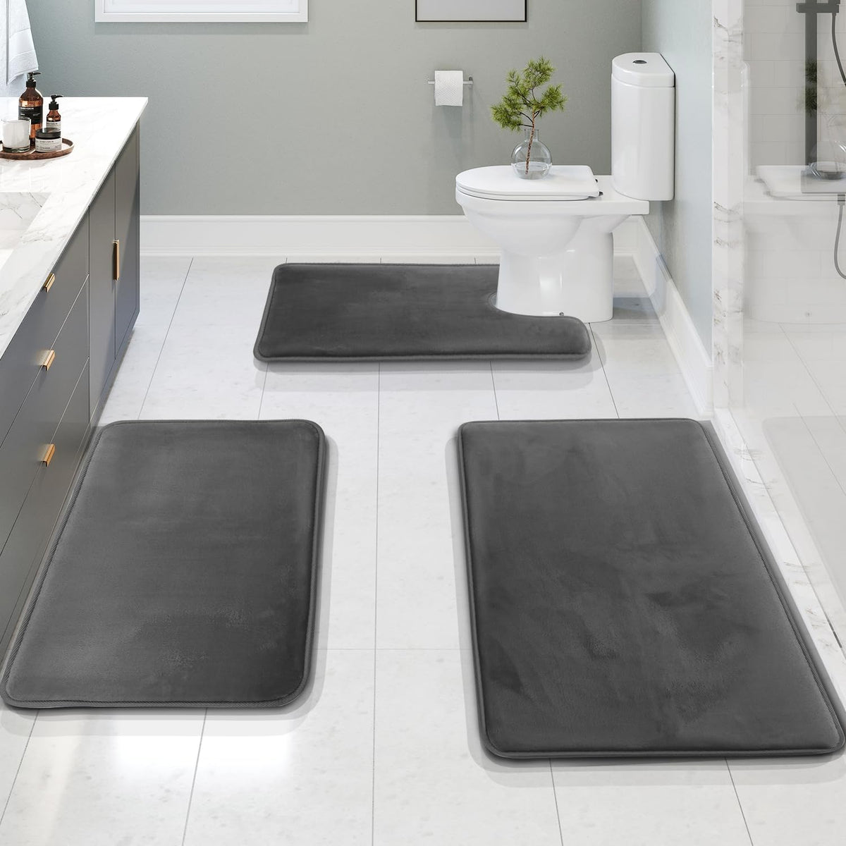Memory Foam Badmatten Set 3-Delig