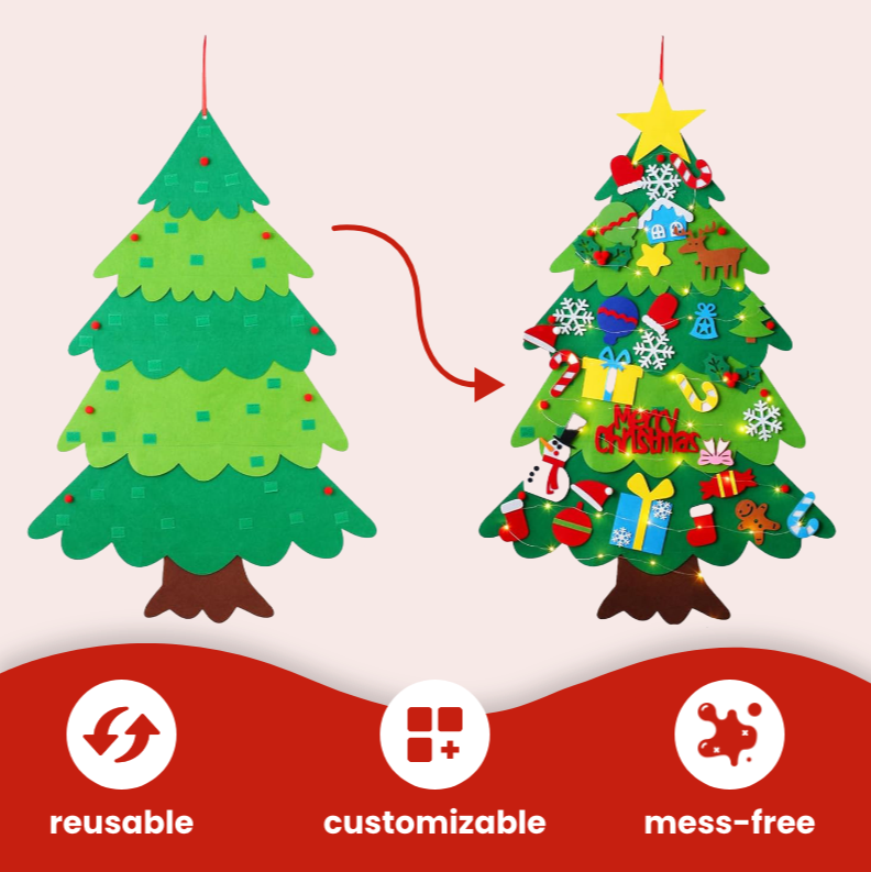 DIY Vilt Kerstboom Met Ornamenten