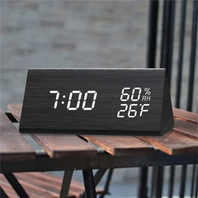 Digitale Houten Wekker met Temperatuurweergave
