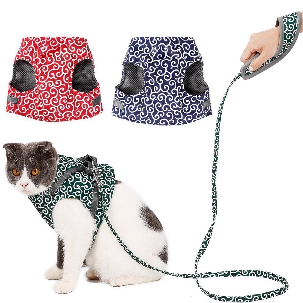 Anti-Breakout Kattenharnas Met Lijn