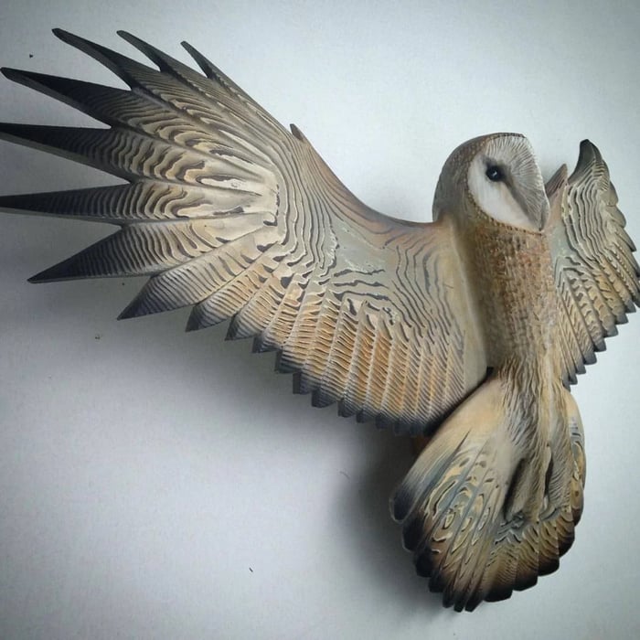 Majestueus Houten Wanddecoratie Uil