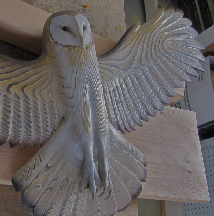 Majestueus Houten Wanddecoratie Uil
