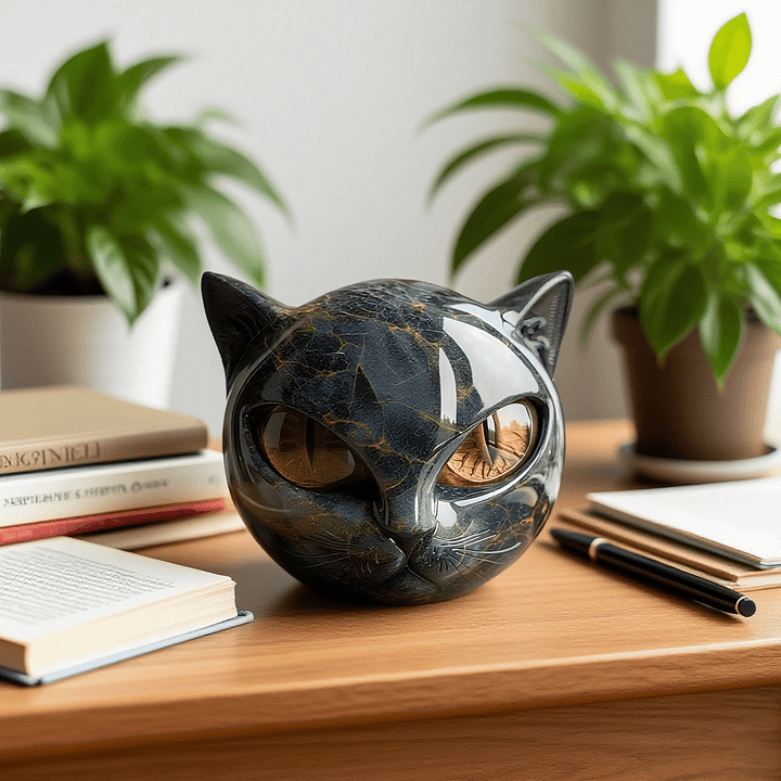 NoirCat Sculptuur zwarte kat hoofd