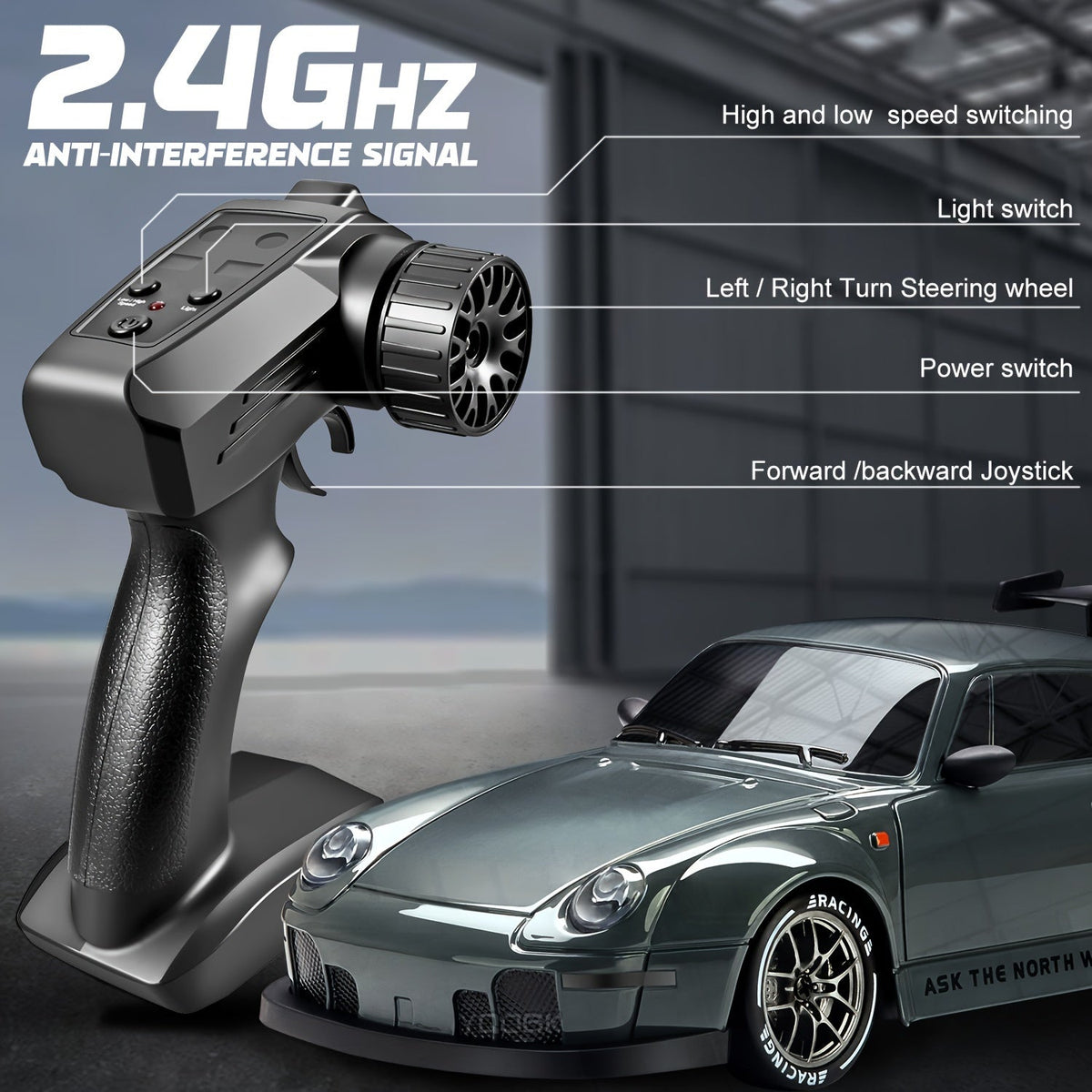RC Drift Auto 1:24 4WD met LED Wielen