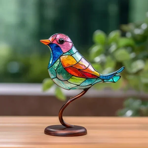 Gekleurde Acryl Vogels op Tak Decoratie