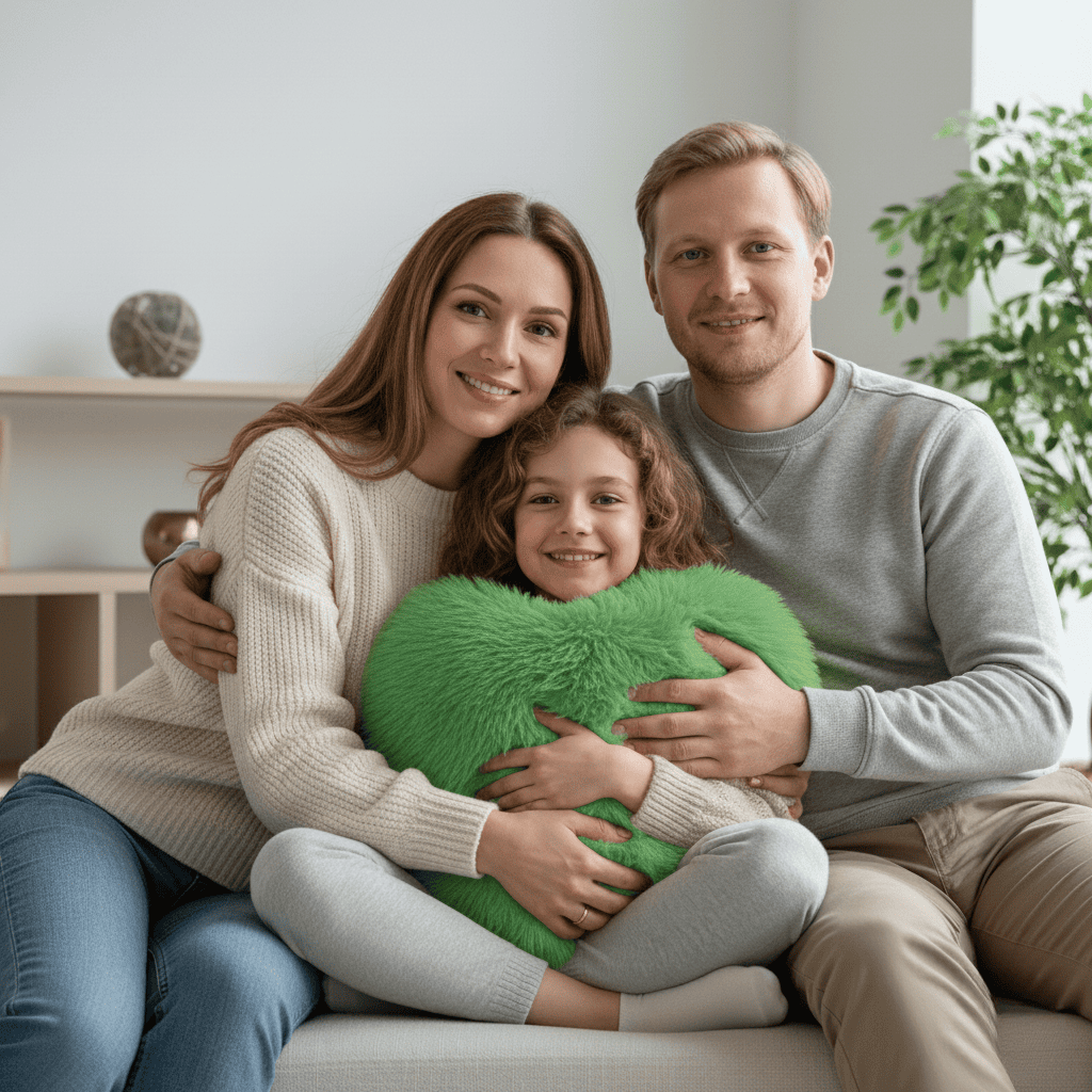 Hartvormig nepbont sierkussen