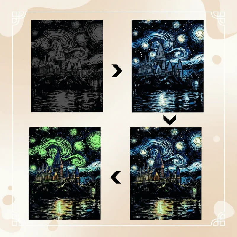 Oplichtende Kraskaarten Set