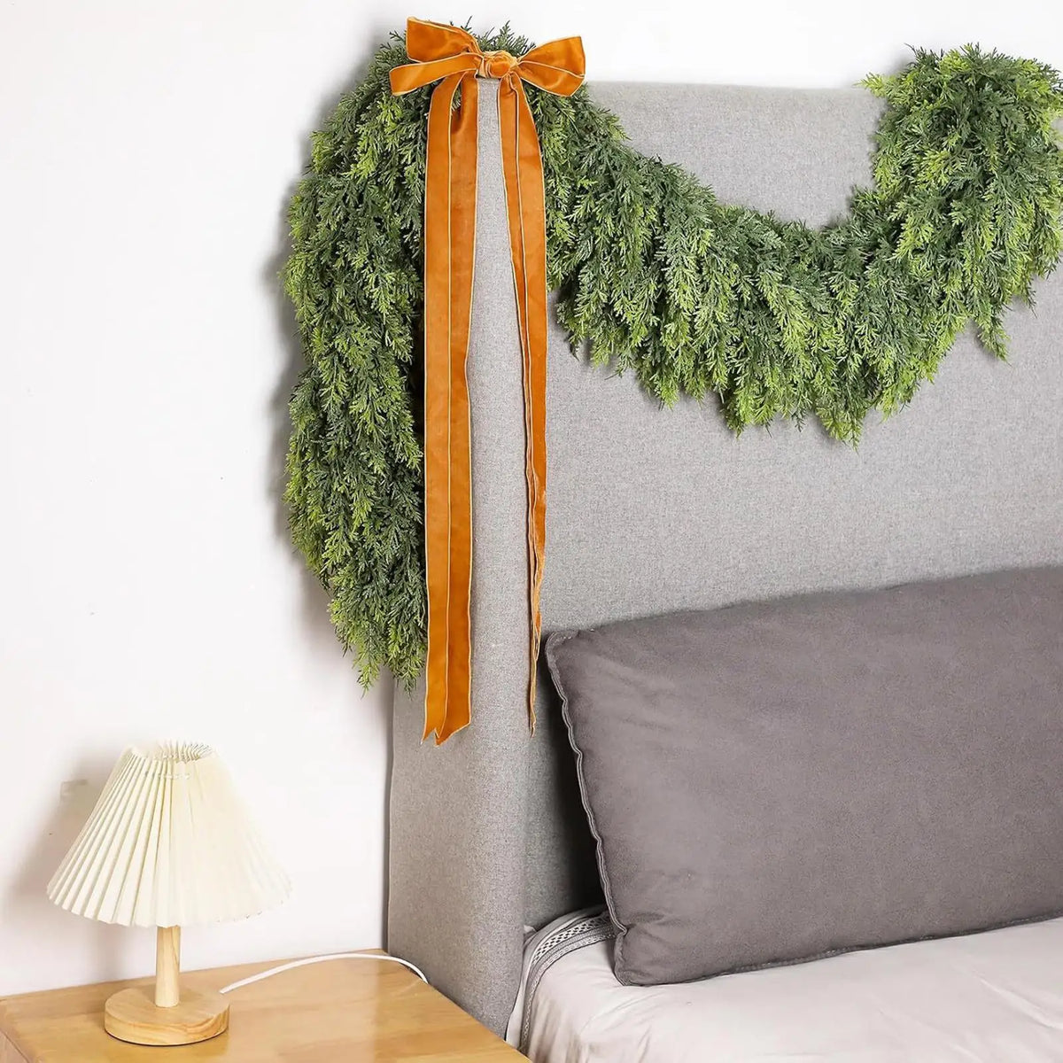 Cipres kerstguirlande groene winterpatroon slinger