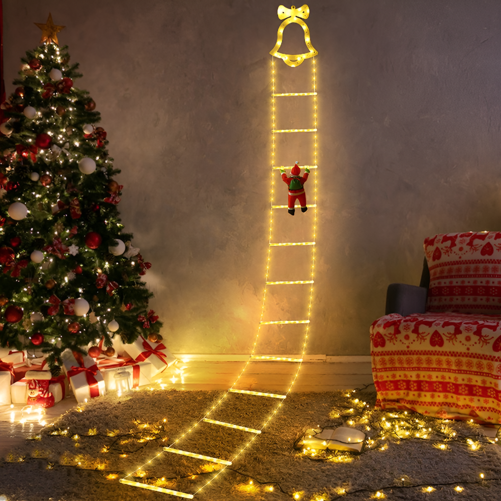 Klimmende Kerstman Decoratie met LED