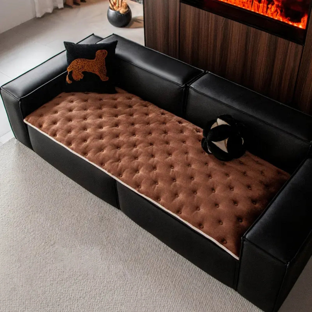 Pluche knoop-tufted bankhoes