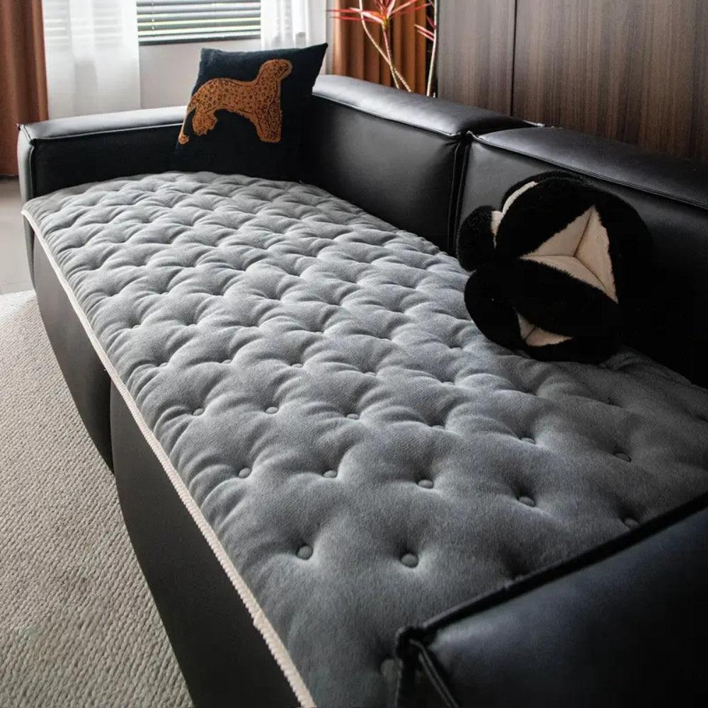 Pluche knoop-tufted bankhoes