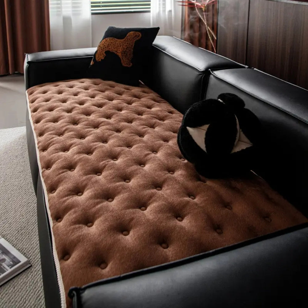 Pluche knoop-tufted bankhoes