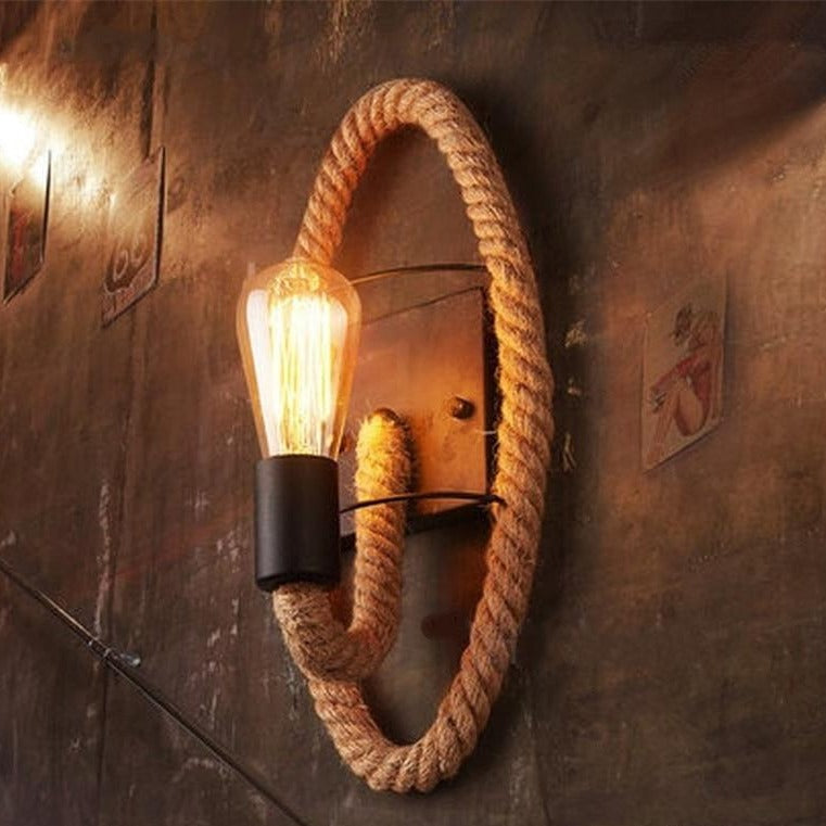 Vintage touw wandlamp