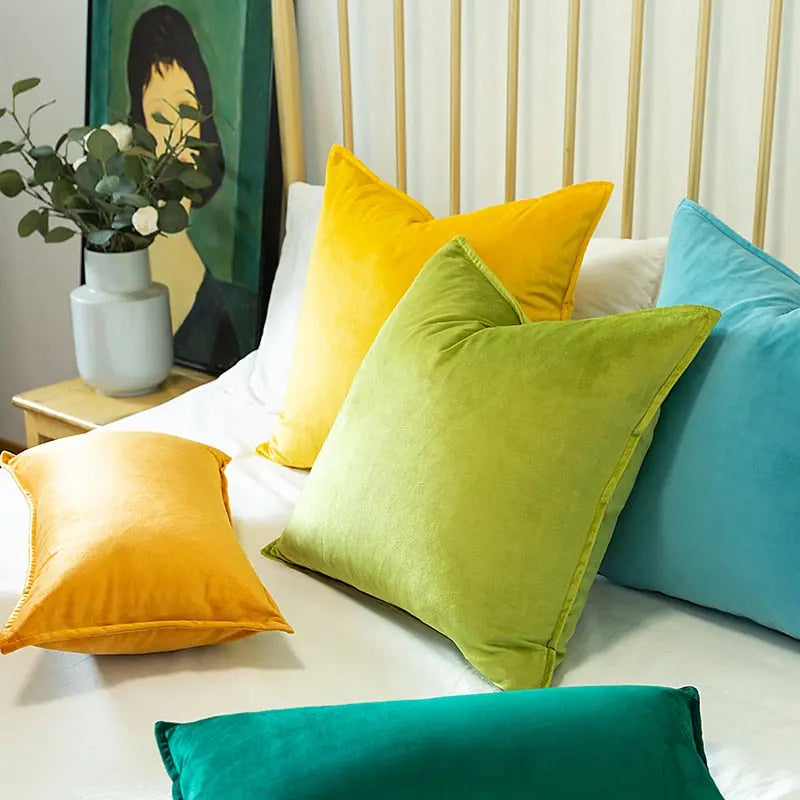 Luxe Fluwelen Kussenhoes Met Flanellen Rand