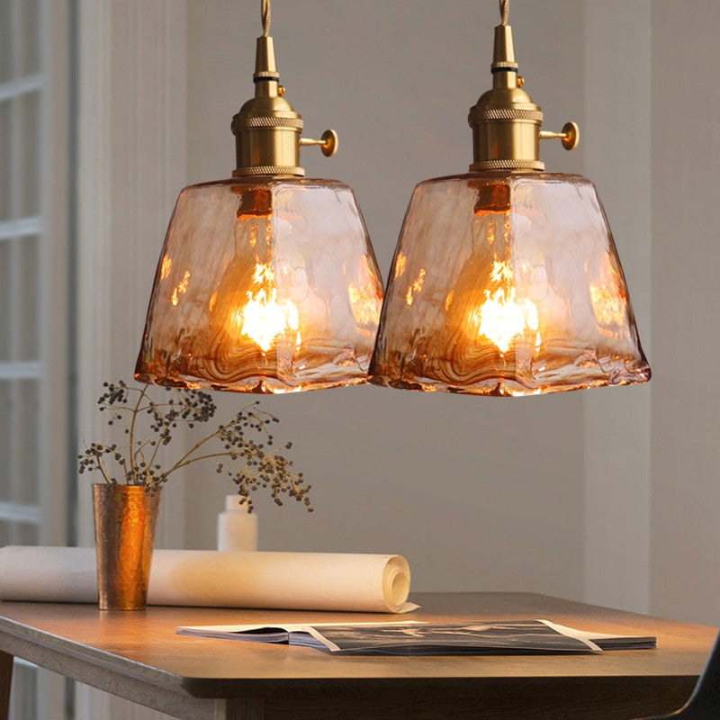 Vetrina vintage hanglamp met glazen kap