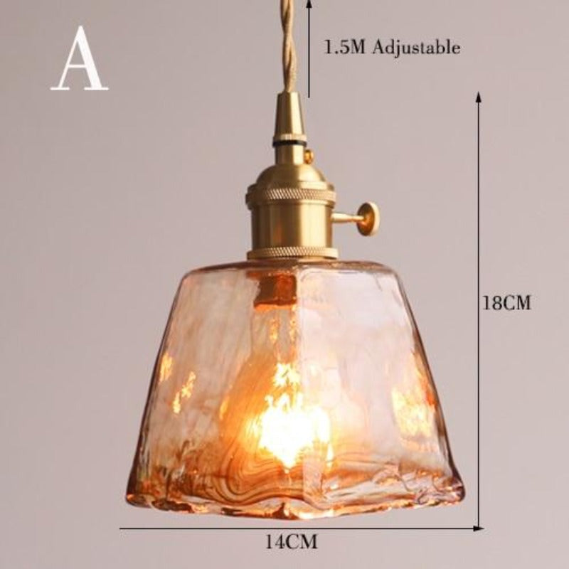 Vetrina vintage hanglamp met glazen kap