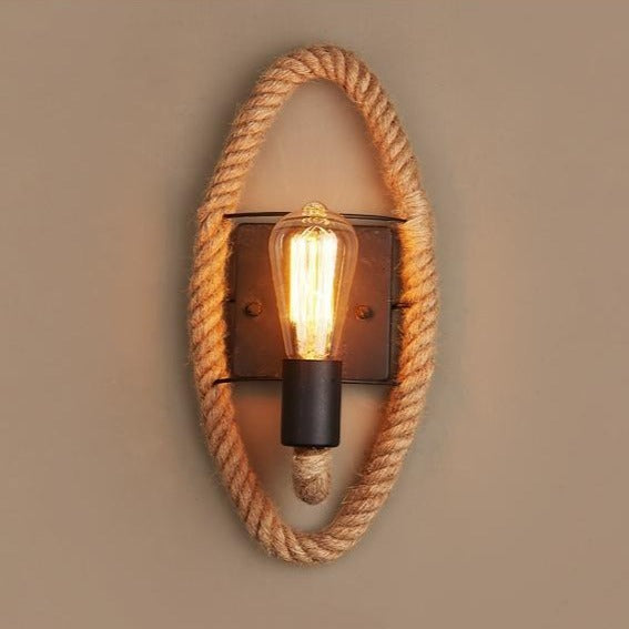 Vintage touw wandlamp