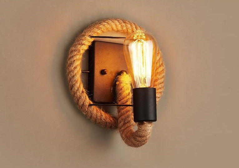 Vintage touw wandlamp
