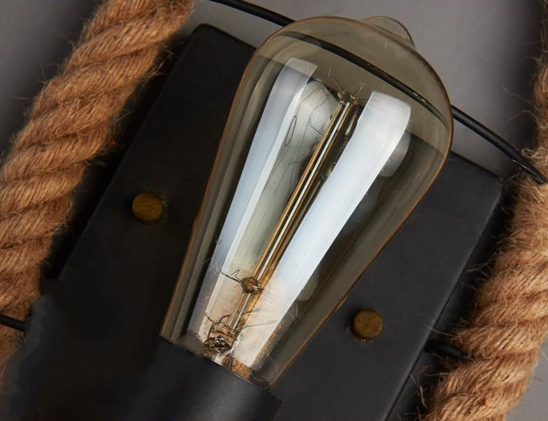 Vintage touw wandlamp