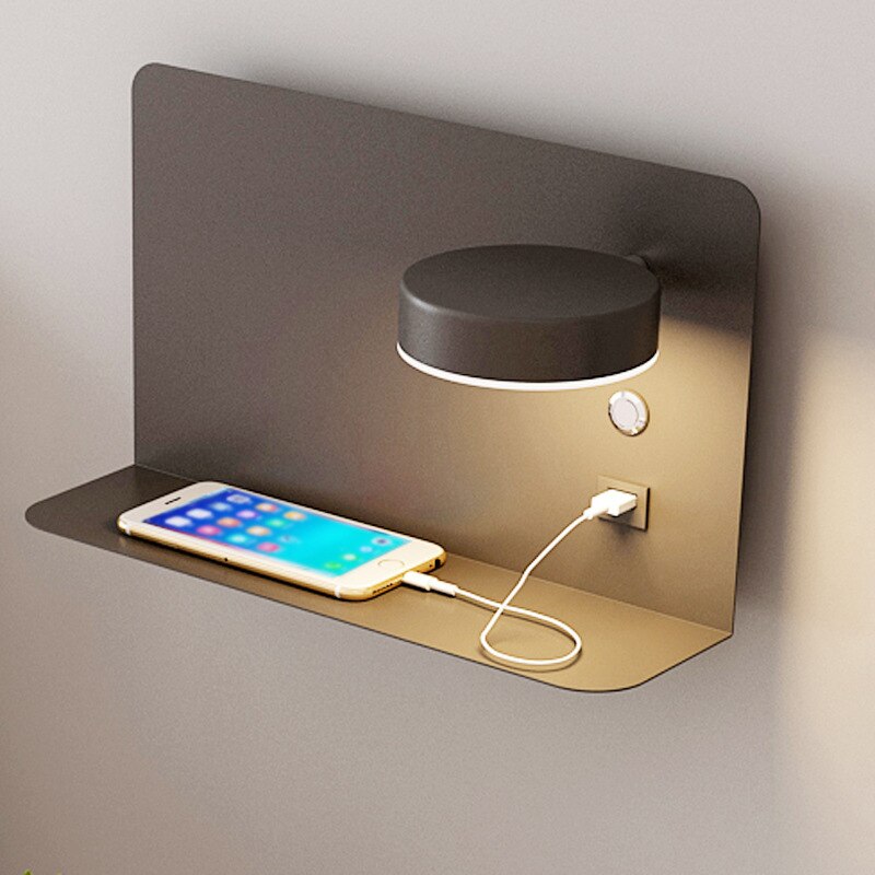 Moderne LED Wandlamp Met USB-Oplaadpoort