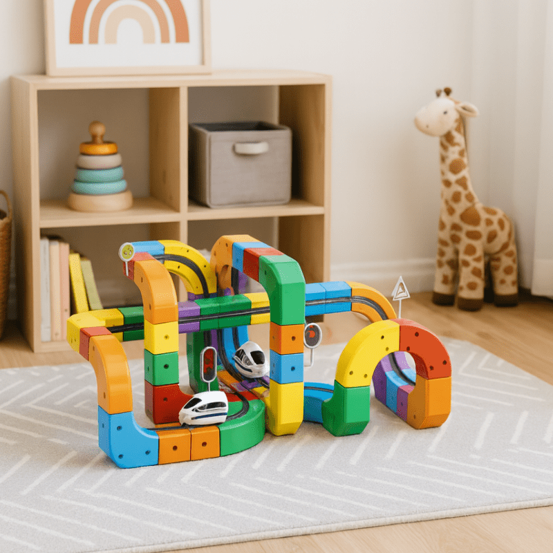3D Spoorbouwset met Oplaadbare Locomotief