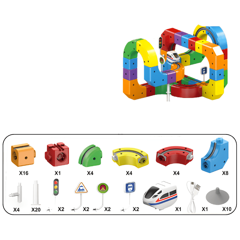 3D Spoorbouwset met Oplaadbare Locomotief