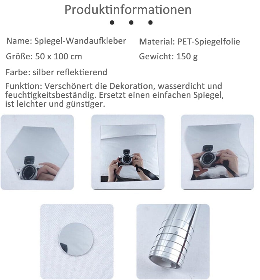 FlexMirror zelfklevende onbreekbare spiegelfolie